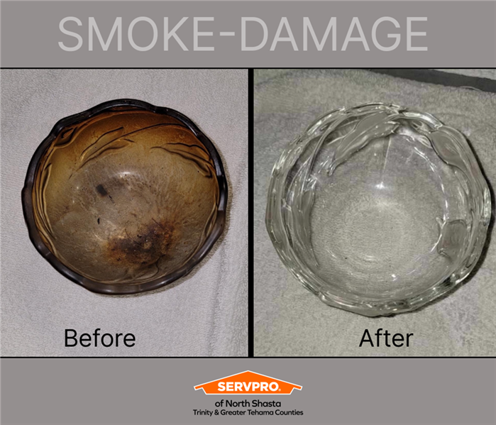Image of a smoke-damaged bowl that was cleaned by Servpro of North Shasta's Technicians. 